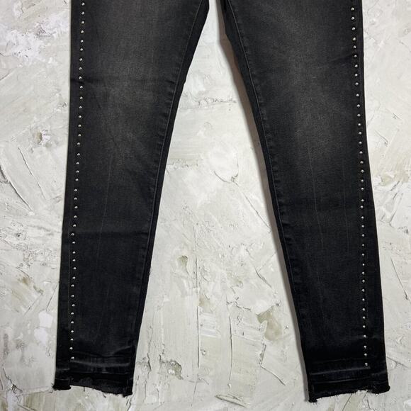NWT DL1961 CHRISSY Ultra High Rise Skinny Jeans SIZE 26 HOLDEN Black Studded NEW - Picture 12 of 14